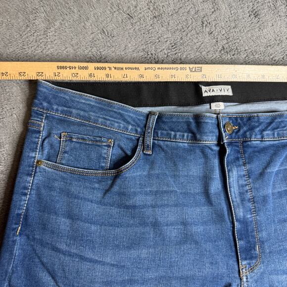 Ava & Viv High Rise Skinny Jeans NWT Womens 26W Blue Stretch Denim - Picture 9 of 9
